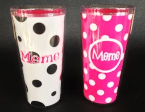MeMe 16 oz. White with Black Dots and Pink with White Dots Signature Tumblers MeMe 16 oz. White with Black Dots and Pink with White Dots Signature Tumblers
