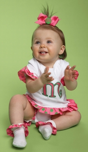 Monogrammed Initial Baby Dress Onesies from Mud Pie Monogrammed Initial Baby Dress Onesies from Mud Pie