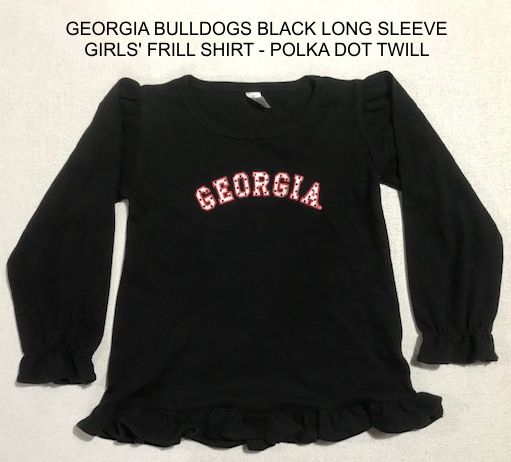 GA BULLDOGS GIRLS BLACK LONG SLEEVE SHIRTS GA BULLDOGS GIRLS BLACK LONG SLEEVE SHIRTS