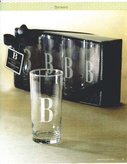 Mud Pie Cosmopolitan Home Single Initial Highball Glasses, Set of 4 Mud Pie Cosmopolitan Home Single Initial Highball Glasses, Set of 4