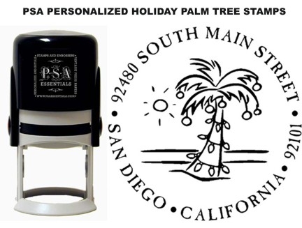PSA Personalized Holiday Palm Tree Stamps PSA Personalized Holiday Palm Tree Stamps