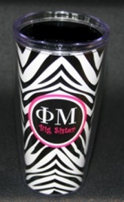 Phi Mu and Kappa Delta Sororities Big and Little Sister Black and White Zebra Wrap Tumblers by Signature Tumblers Phi Mu and Kappa Delta Sororities Big and Little Sister Black and White Zebra Wrap Tumblers by Signature Tumblers
