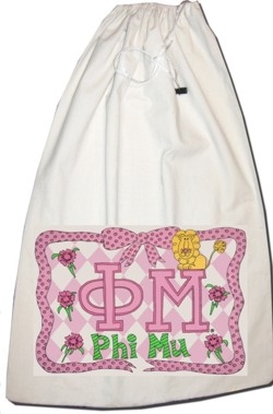 GREEK Phi Mu Sorority Laundry Bag GREEK Phi Mu Sorority Laundry Bag