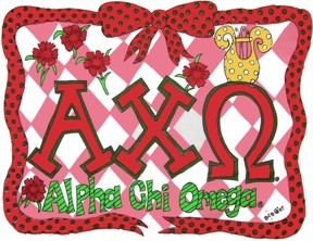 GREEK Alpha Chi Omega Sorority Pillowcase GREEK Alpha Chi Omega Sorority Pillowcase