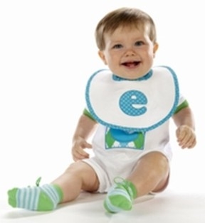 Blue Single Initial Baby Bibs by Mud Pie Blue Single Initial Baby Bibs by Mud Pie