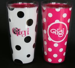 Gigi Pink and White and Black and White 16 oz. Signature Tumblers Gigi Pink and White and Black and White 16 oz. Signature Tumblers