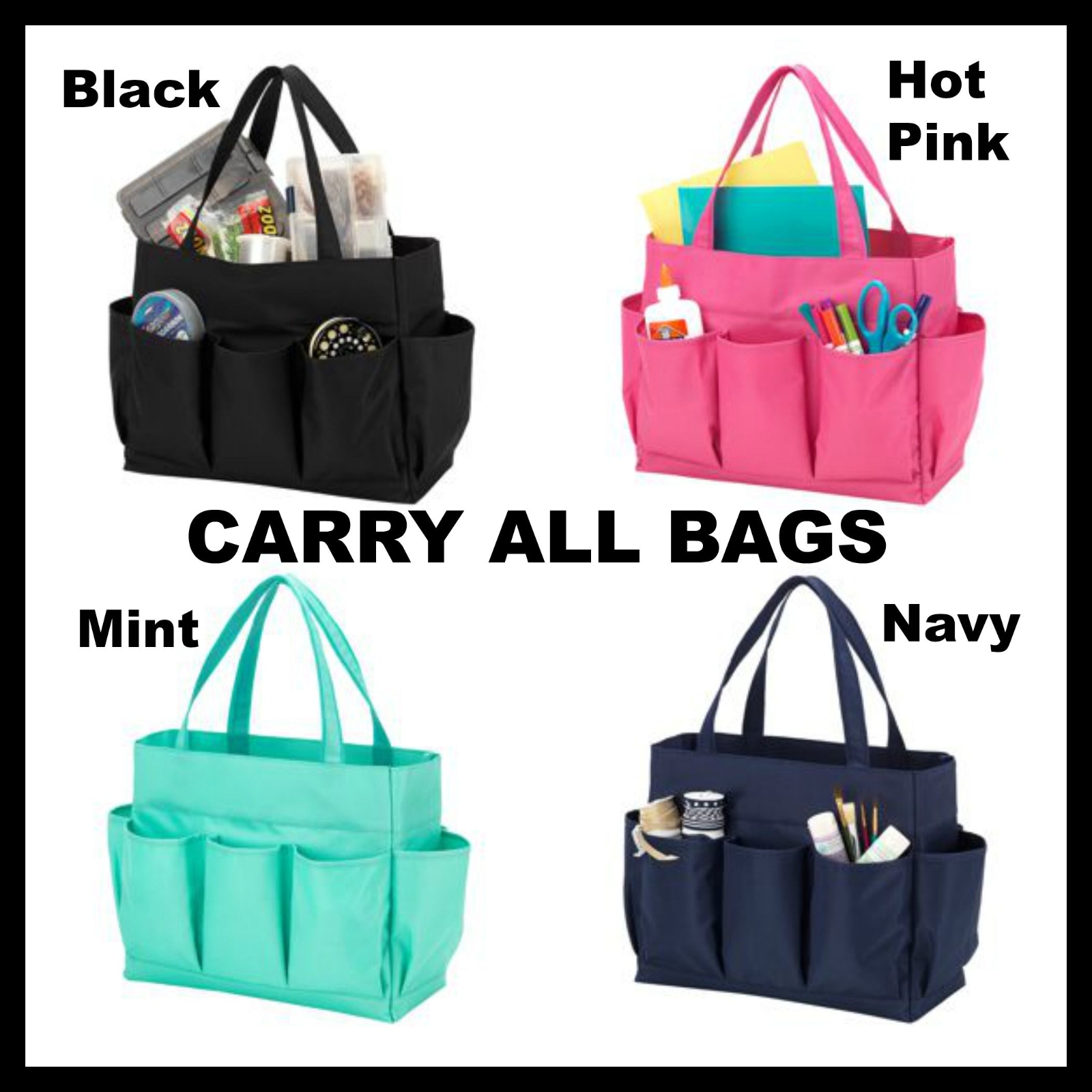 Personalized Carry All Bags with 7 Pockets Personalized Carry All Bags with 7 Pockets