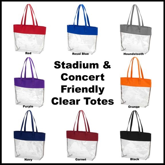 Personalized Stadium & Concert Friendly Clear Totes Personalized Stadium & Concert Friendly Clear Totes