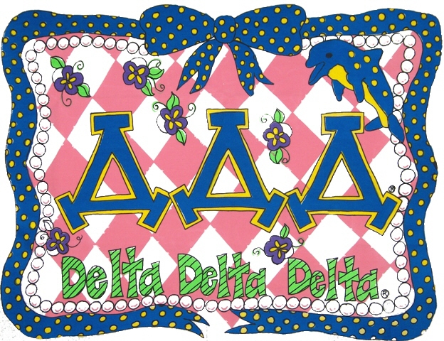 GREEK Delta Delta Delta (Tri Delta) Sorority Pillowcase GREEK Delta Delta Delta (Tri Delta) Sorority Pillowcase