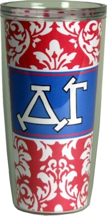 Delta Gamma Sorority Pink and White Damask Cottie Cups Delta Gamma Sorority Pink and White Damask Cottie Cups