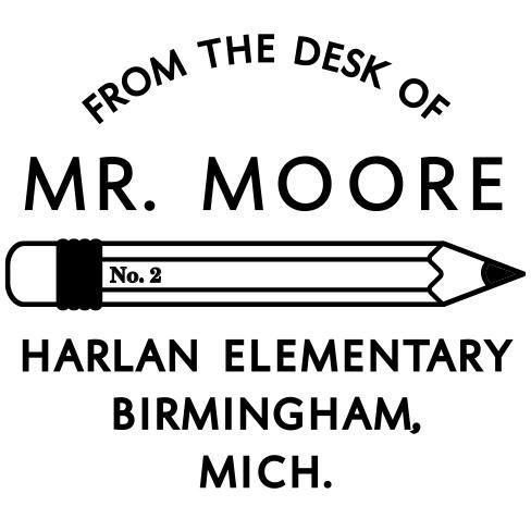 PSA Personalized Rectangle Pencil Teacher Stamp PSA Personalized Rectangle Pencil Teacher Stamp