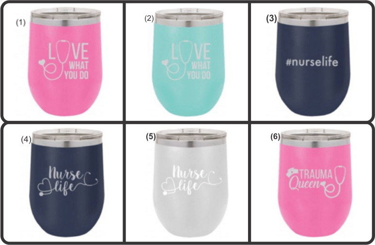 Nurse 12 oz. Stainless Tumblers with clear lids Nurse 12 oz. Stainless Tumblers with clear lids