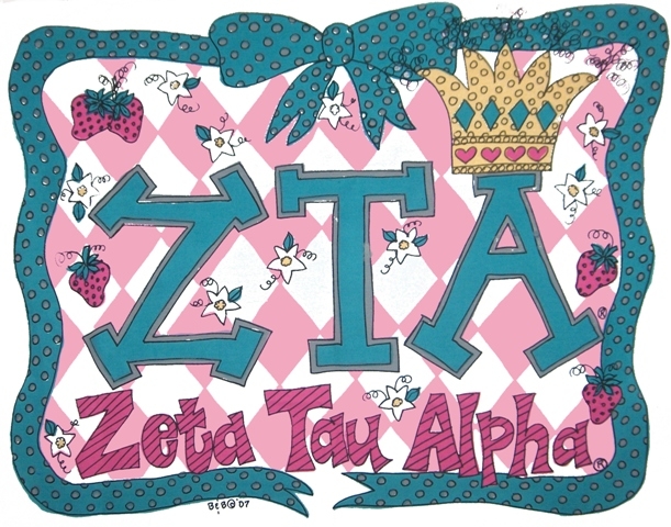 GREEK Zeta Tau Alpha Sorority Pillowcase GREEK Zeta Tau Alpha Sorority Pillowcase