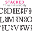 Stacked 3-Initial Monogram (last name initial larger on right end) Stacked 3-Initial Monogram (last name initial larger on right end)