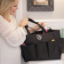 Black Carry All Bag personalized with Circle Monogram in white thread Black Carry All Bag personalized with Circle Monogram in white thread