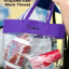 Purple Clear Tote - Etiquette Font - Black Thread Purple Clear Tote - Etiquette Font - Black Thread